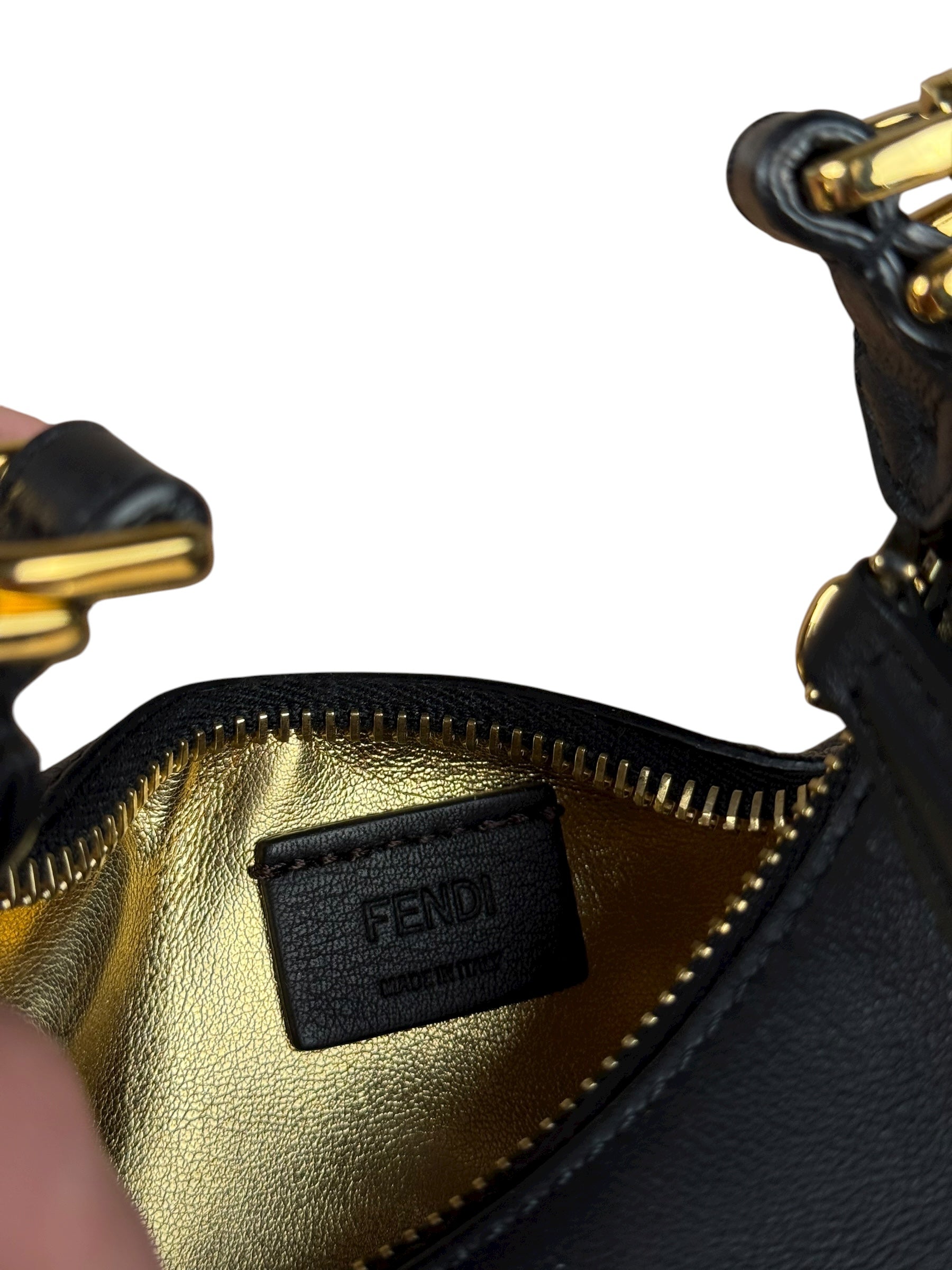 Fendi Fendigraphy Nano Black Leather Bag