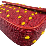 STAUD Strawberry Red Tommy Beaded Bag
