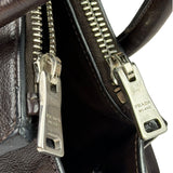 Prada Dark Brown Calf Leather Glace Twin-Pocket Tote