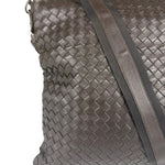 Bottega Veneta Brown Leather Woven Intrecciato Crossbody Bag