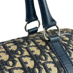 Christian Dior Vintage Navy Leather Trim Trotter Boston Bag