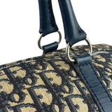 Christian Dior Vintage Navy Leather Trim Trotter Boston Bag