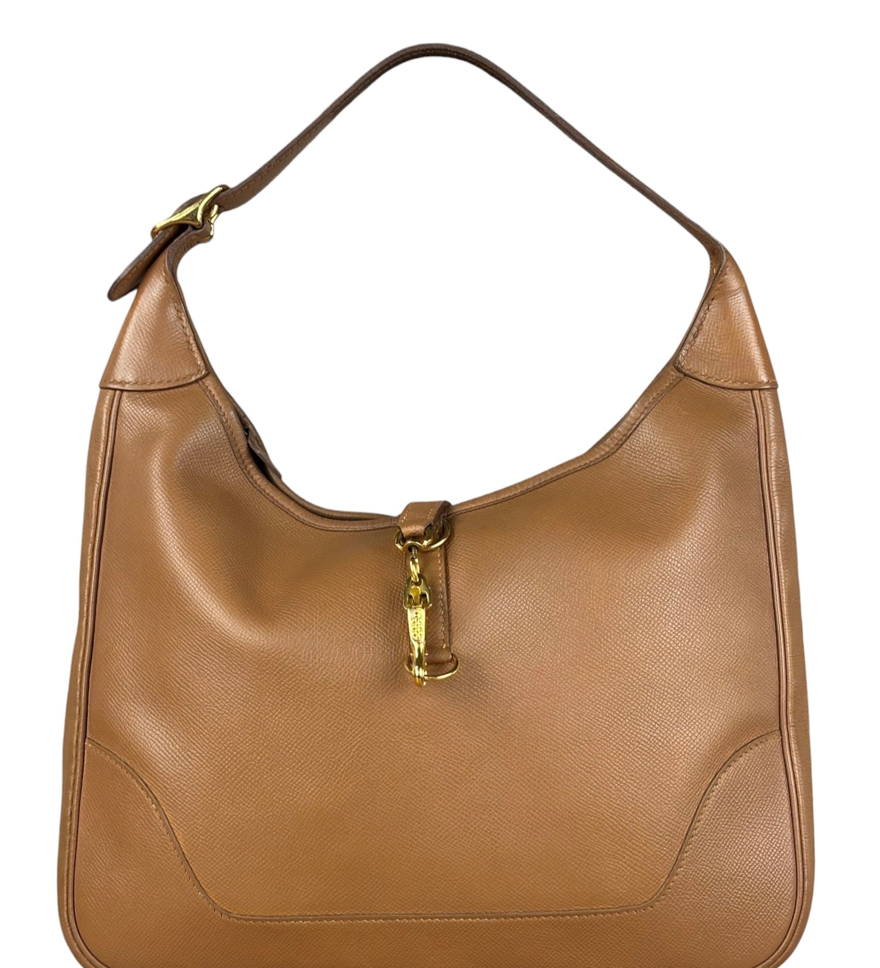 Hermes Vintage Tan Brown Leather Shoulder Bag