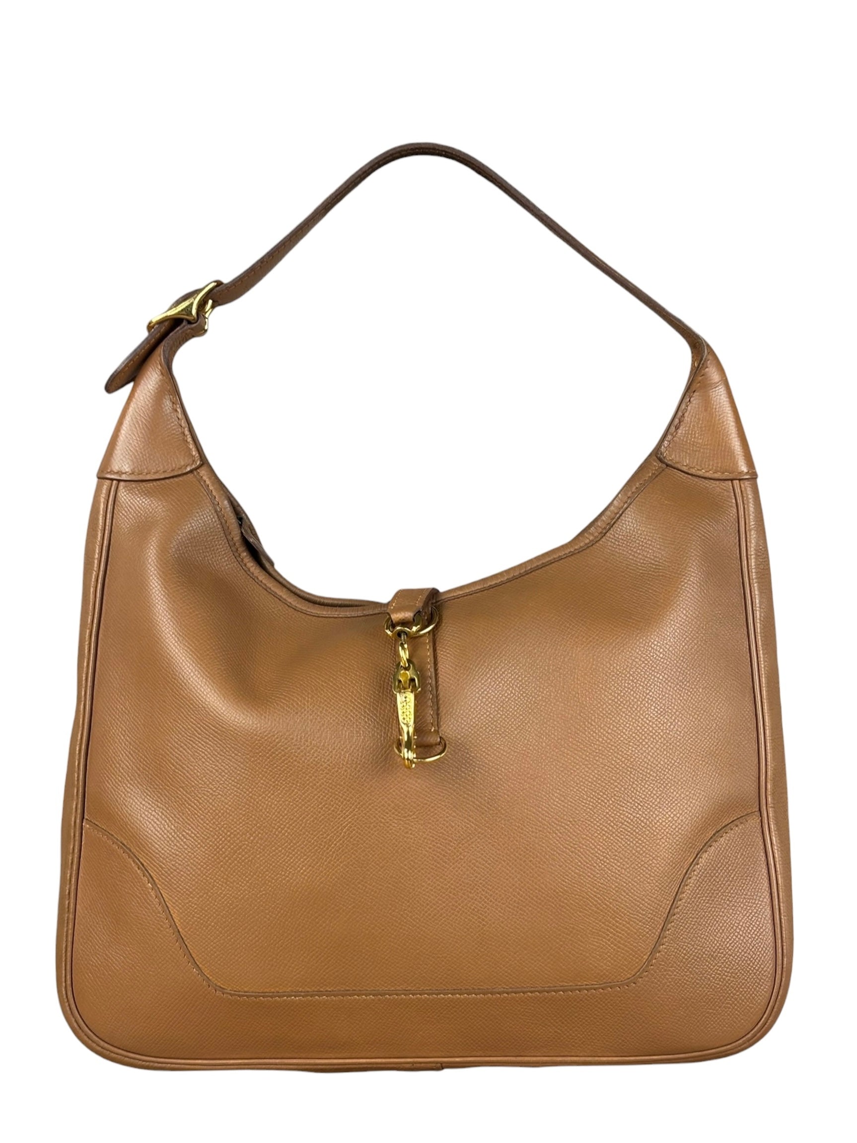 Hermes Vintage Tan Brown Leather Shoulder Bag