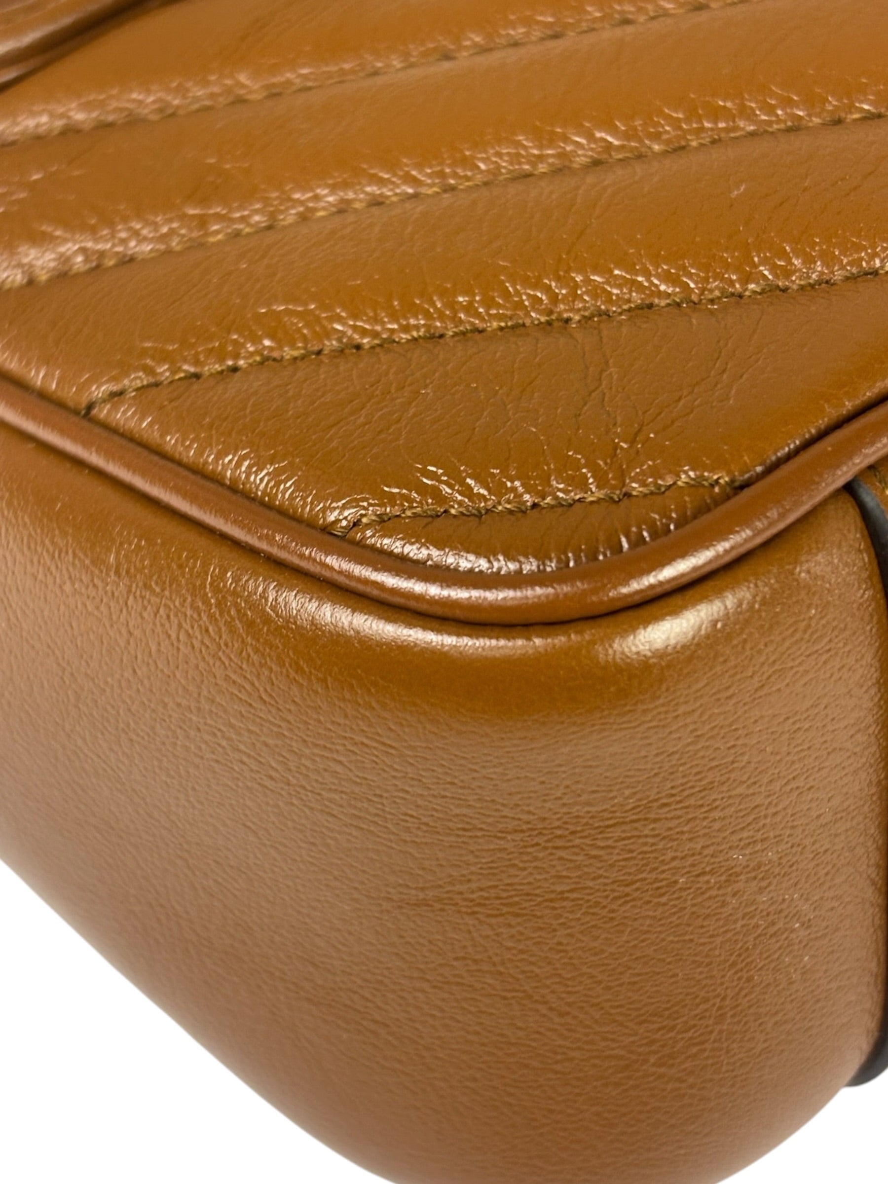 Gucci Brown Leather Marmont Shoulder Bag