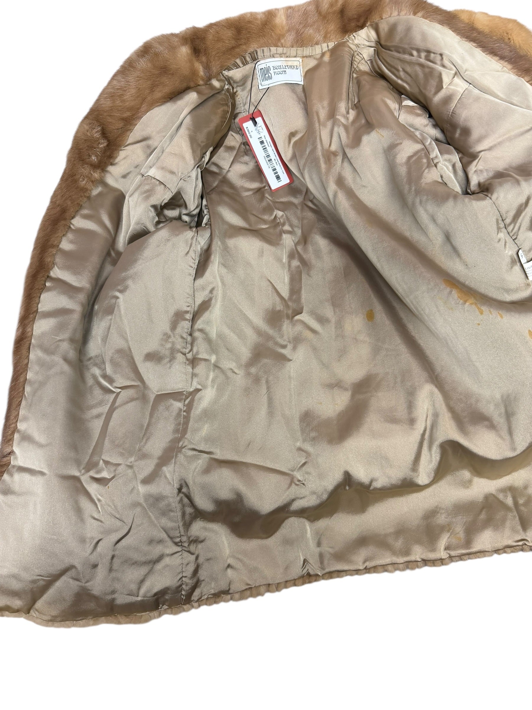 Vintage Light Brown Lined Mink Fur Coat
