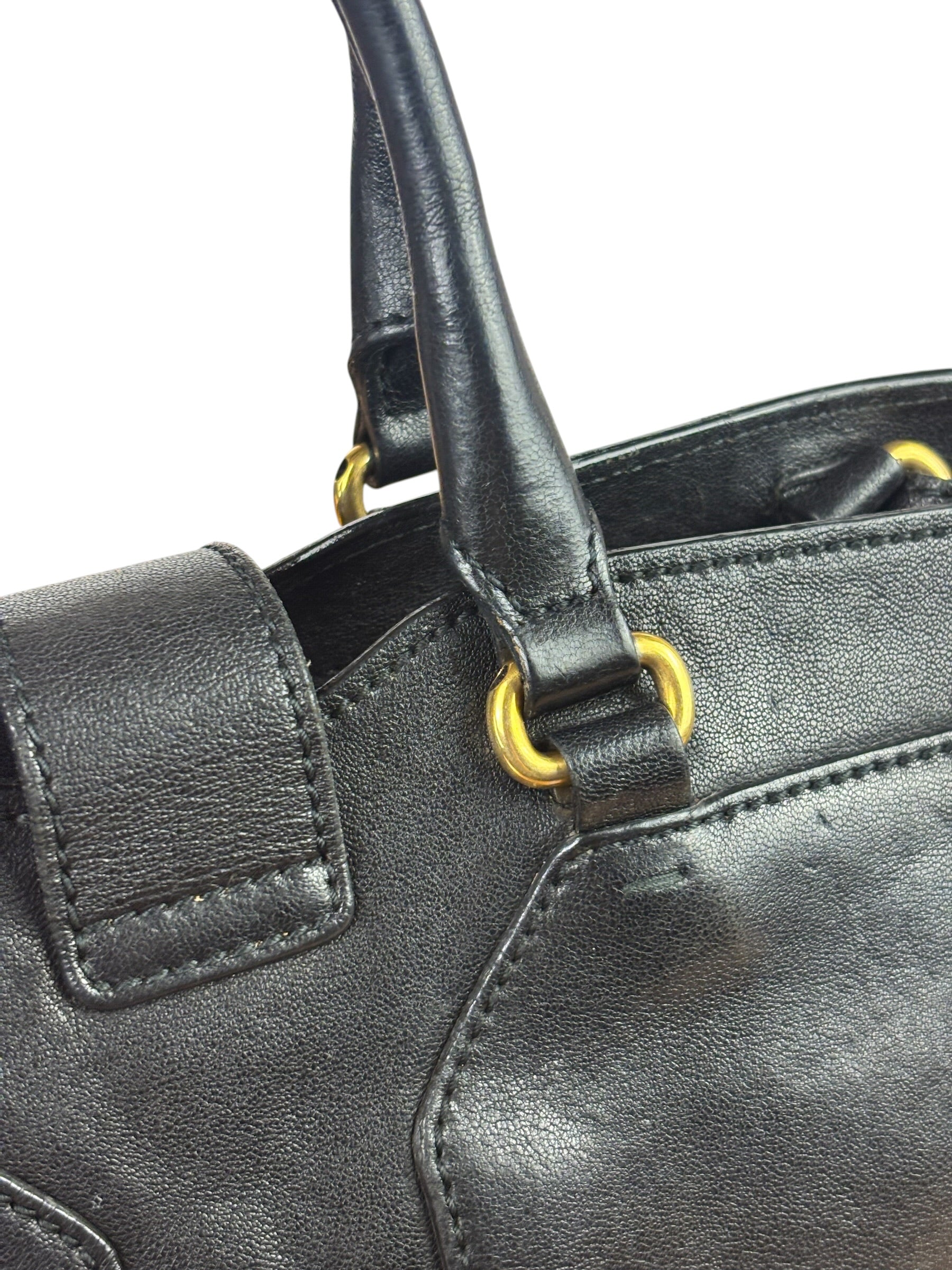 YSL Black Leather Cabas Chyc 2Way