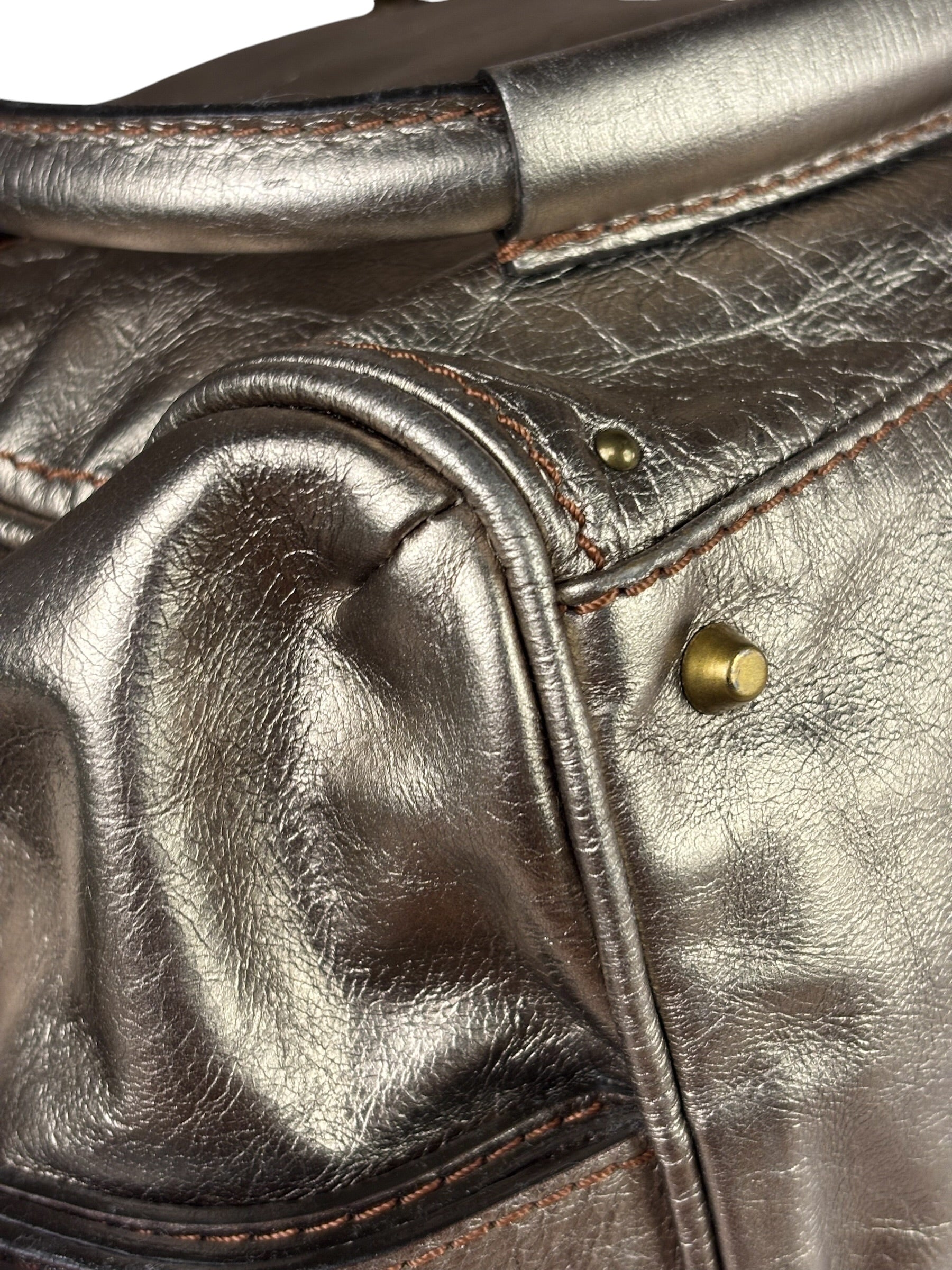 Chloe Metallic Gold Leather Paddington Handbag