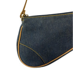 Christian Dior Denim Beige Leather Mini Saddle Pochette