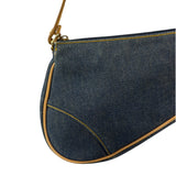Christian Dior Denim Beige Leather Mini Saddle Pochette