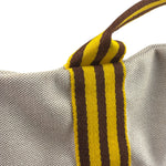 Hermes Beige Ècru Cotton Stripped Toile Fourre-Tout Briefcase