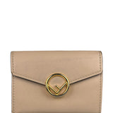 Fendi F Nude Pink Micro Trifold Wallet