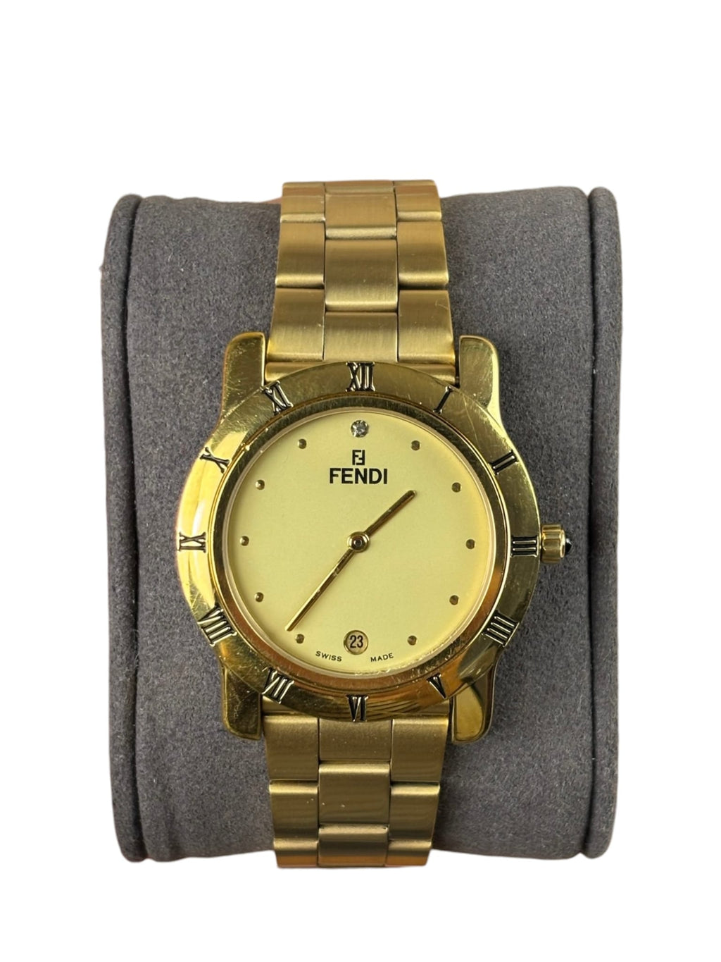 Fendi 860G Champagne Dot Dial Gold Plated Watch