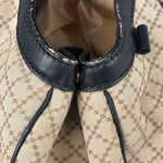 Gucci Beige Leather Trim Diamante Canvas Sukey Tote