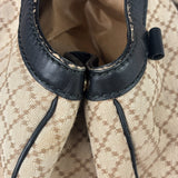 Gucci Beige Leather Trim Diamante Canvas Sukey Tote