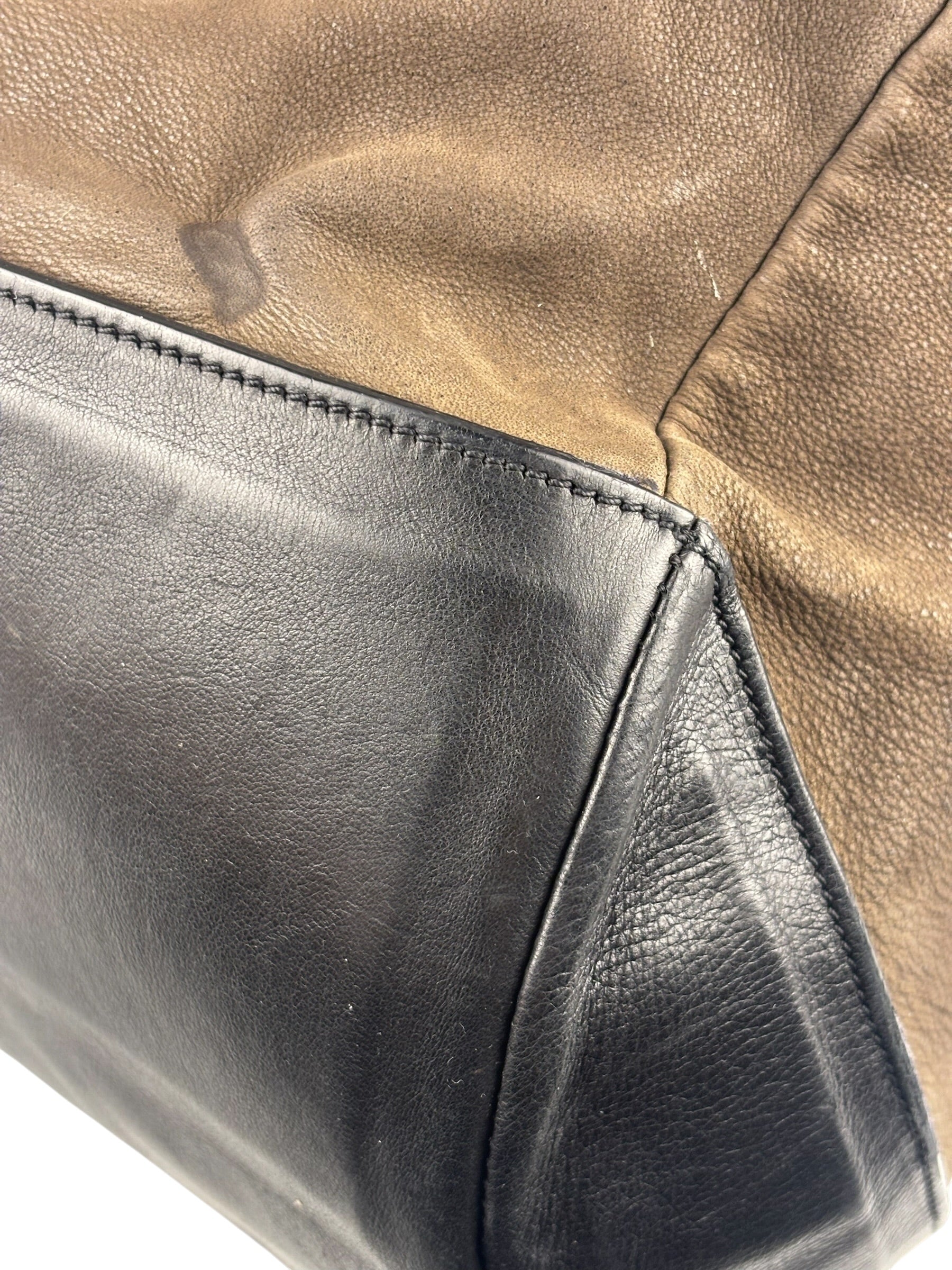 Celine Brown/Black Leather Bowling Bag