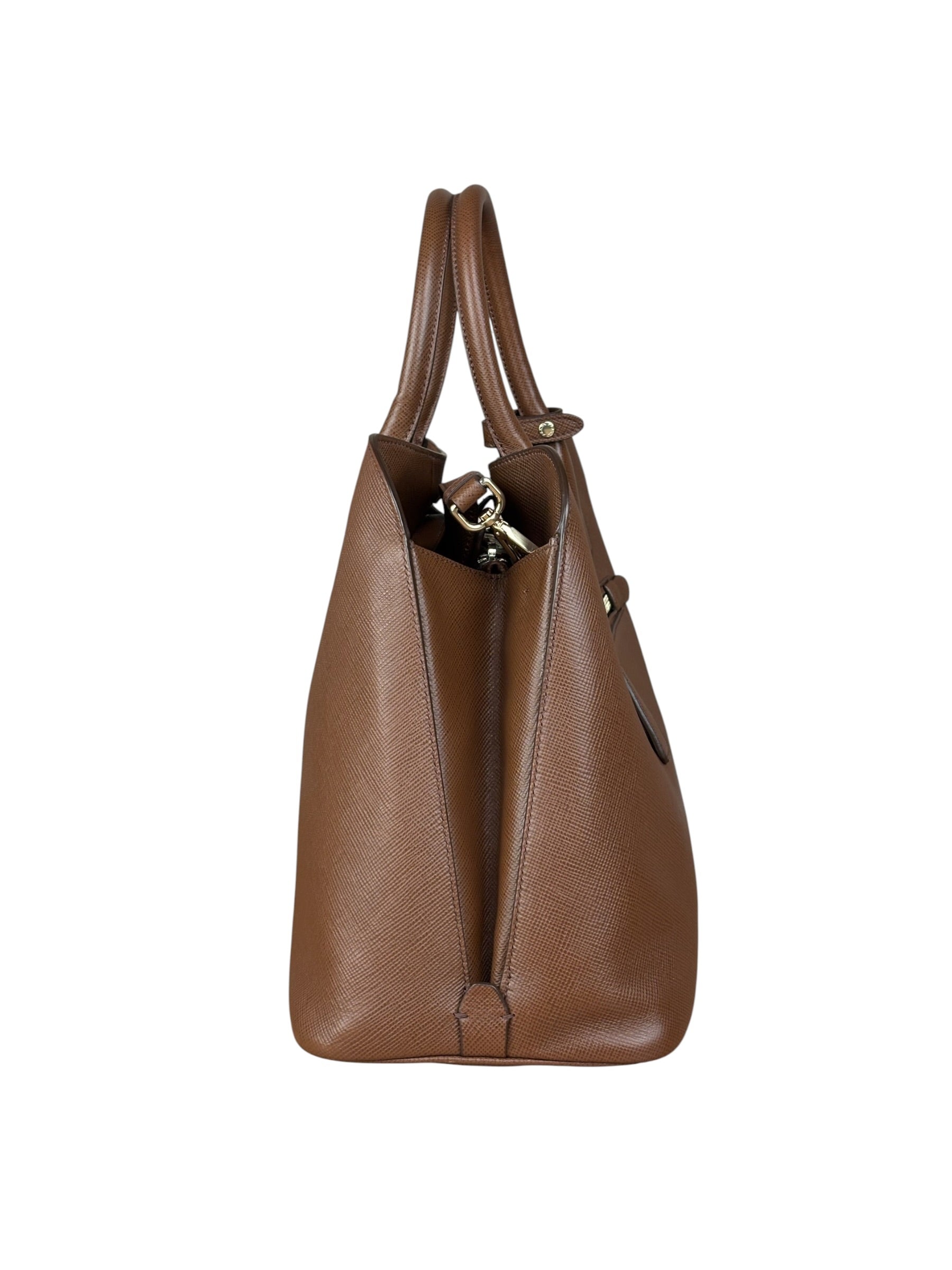 Prada Vintage Brown Leather Top Handle Bag
