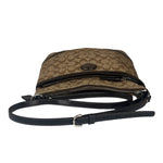Coach Brown Leather Trim Signature Peyton File Crossbody