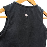 Christian Dior Black Rhinestone J'adore Dior Cotton Tank Top