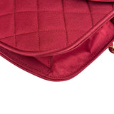 Chanel Vintage Two Tone Red Satin Flap 1989