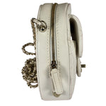 Chanel CC In Love White Quilted Leather Heart Bag 2022