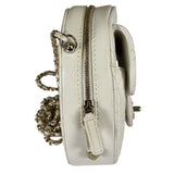 Chanel CC In Love White Quilted Leather Heart Bag 2022