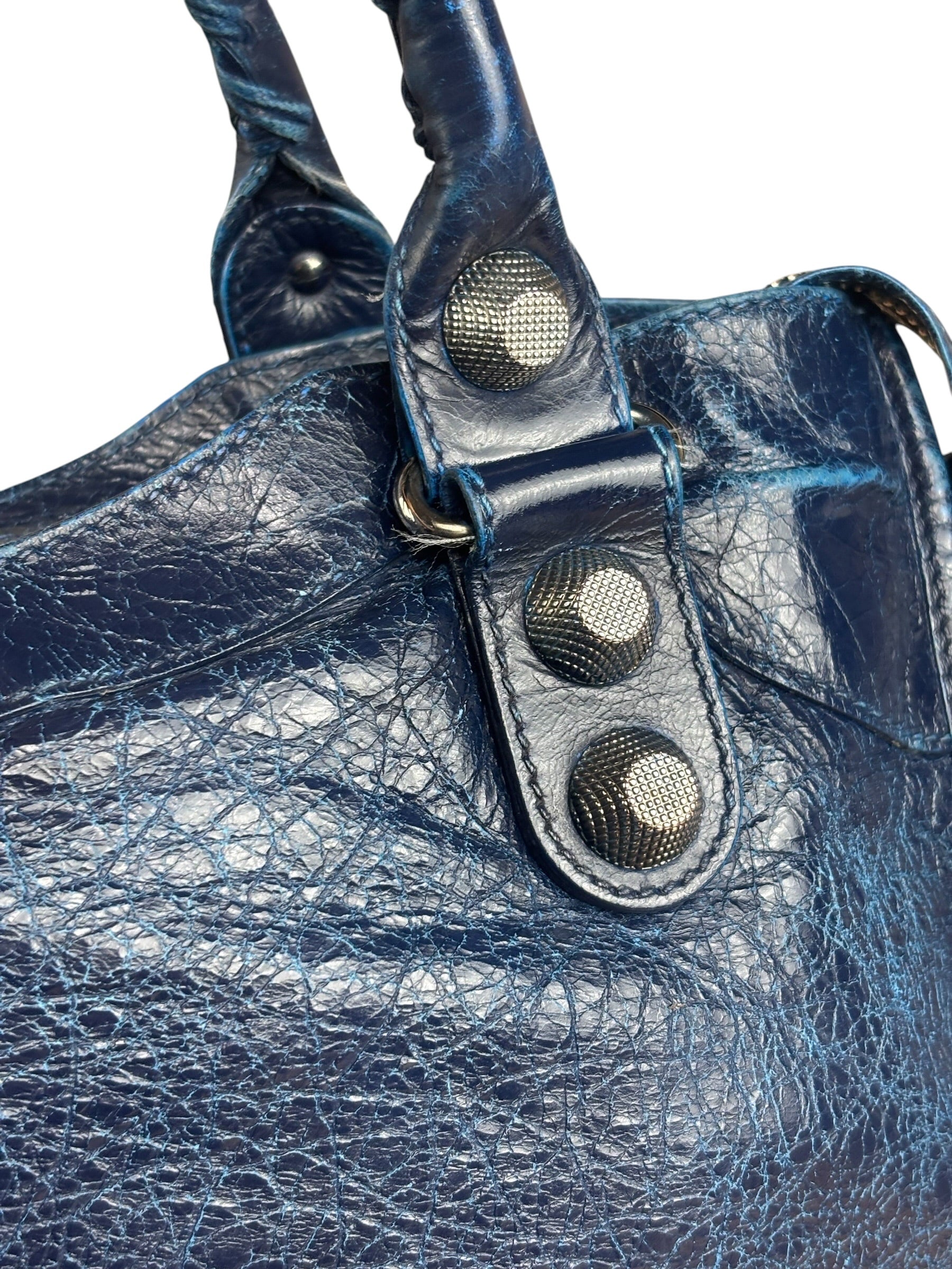 Balenciaga Navy Blue Giant Hardware City Bag