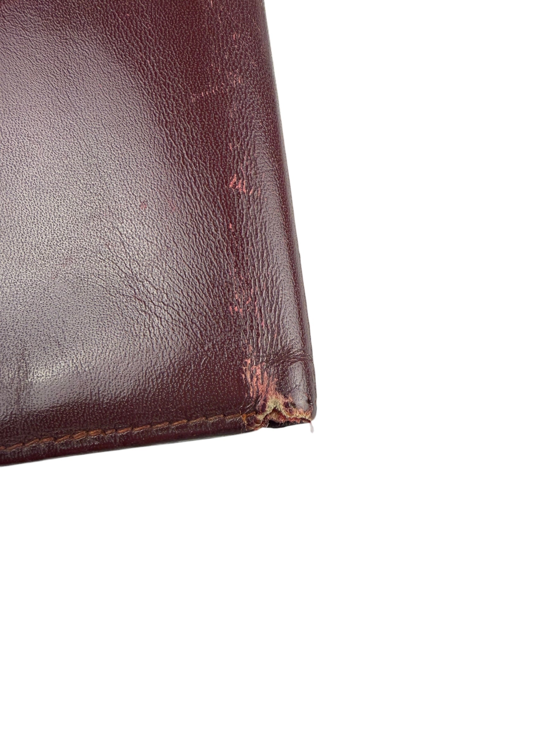Cartier Vintage Bordeaux Burgundy Leather Bifold Wallet