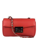 Fendi Coral Pink Leather Mini Baguette