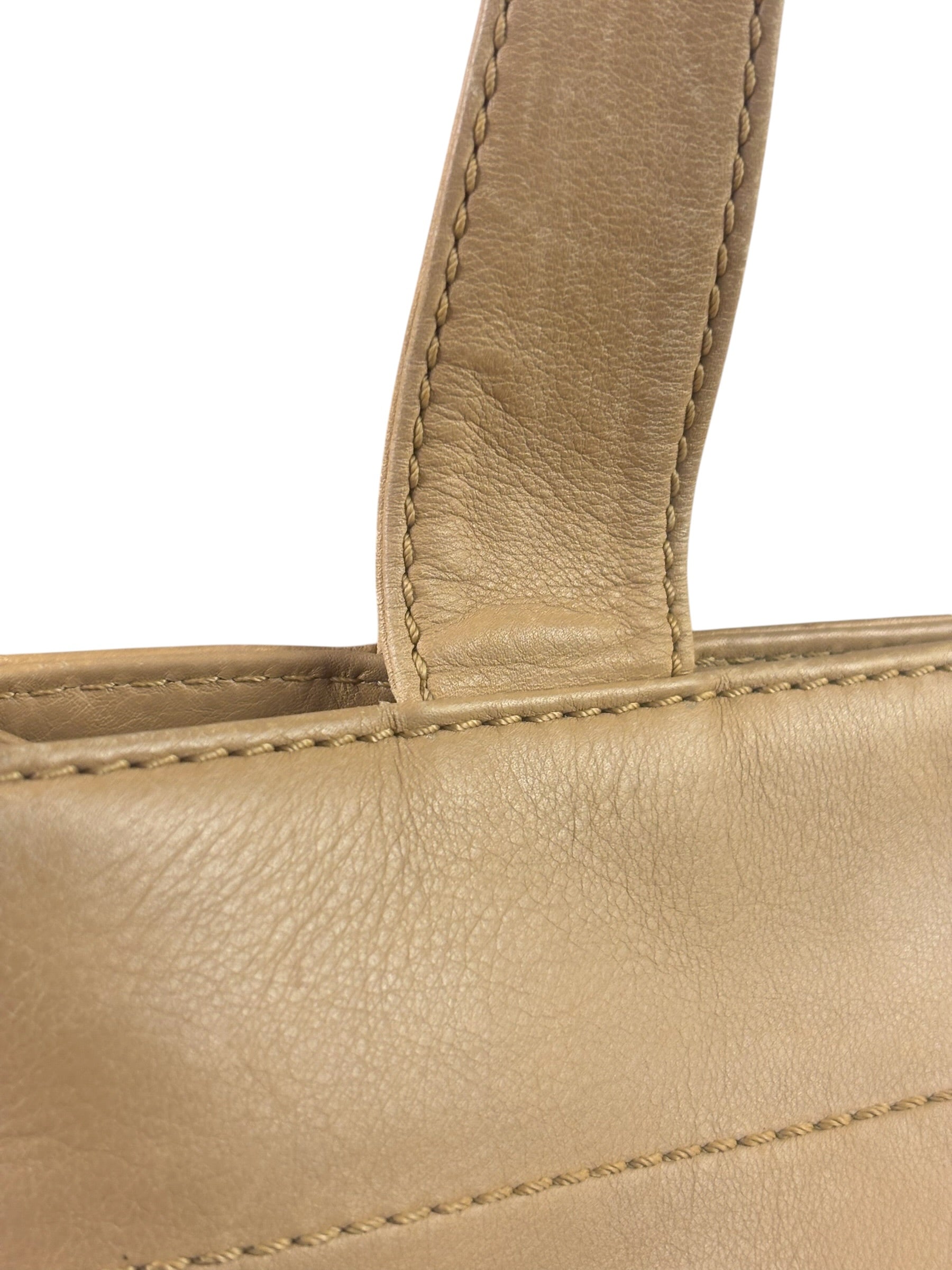 Chanel Turnlock CC Tan Leather Tote 2002