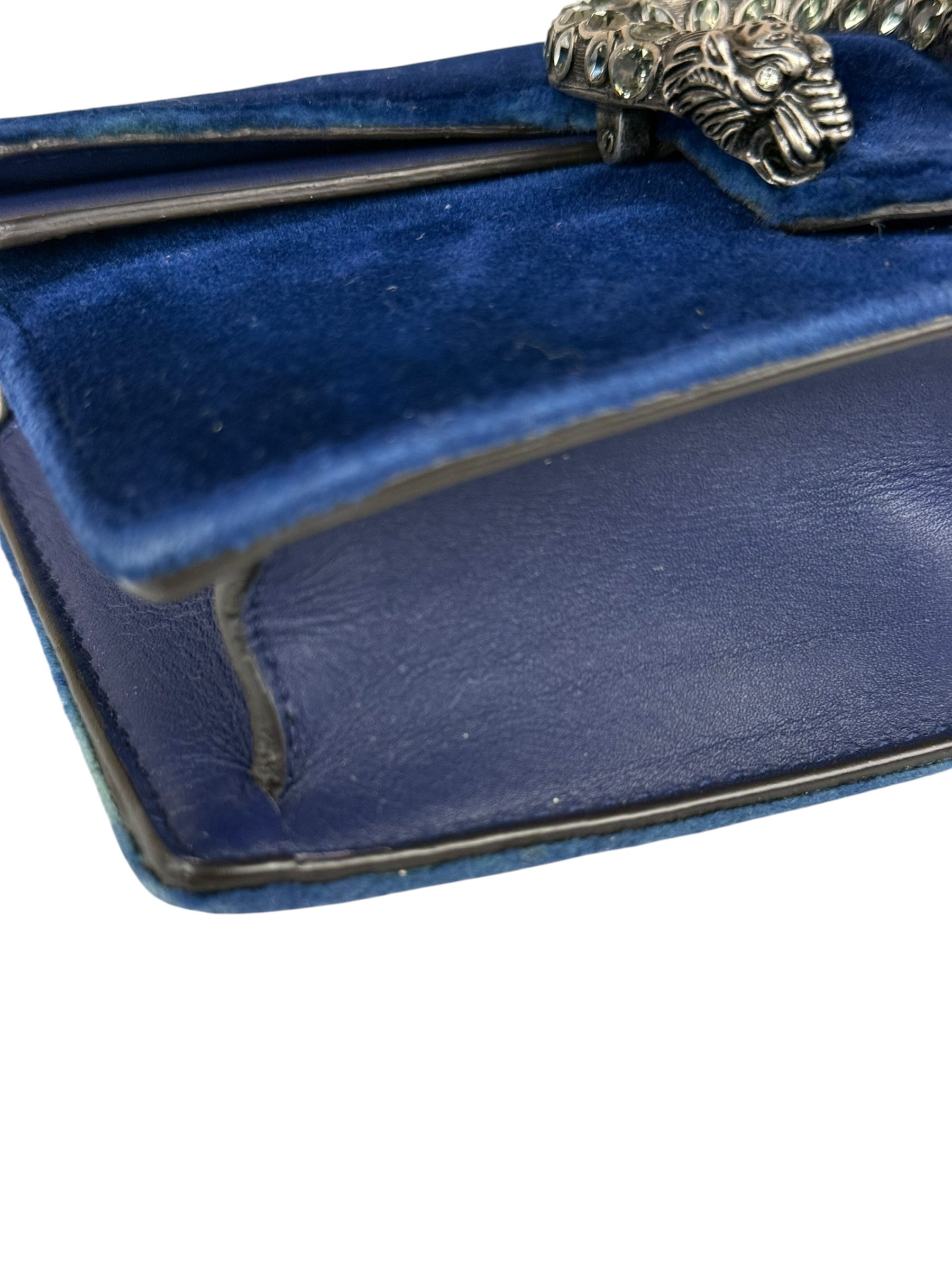 Gucci Blue Velvet Mini Dionysus Chain Bag