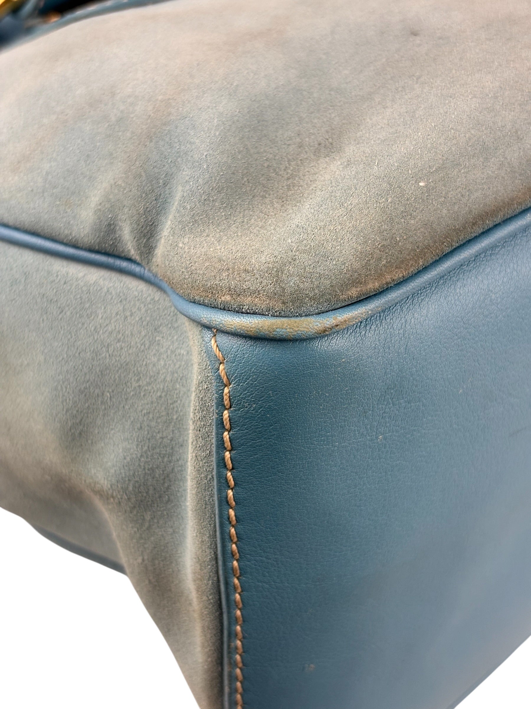 Celine Baby Blue Suede Leather Trip Boogie Handbag