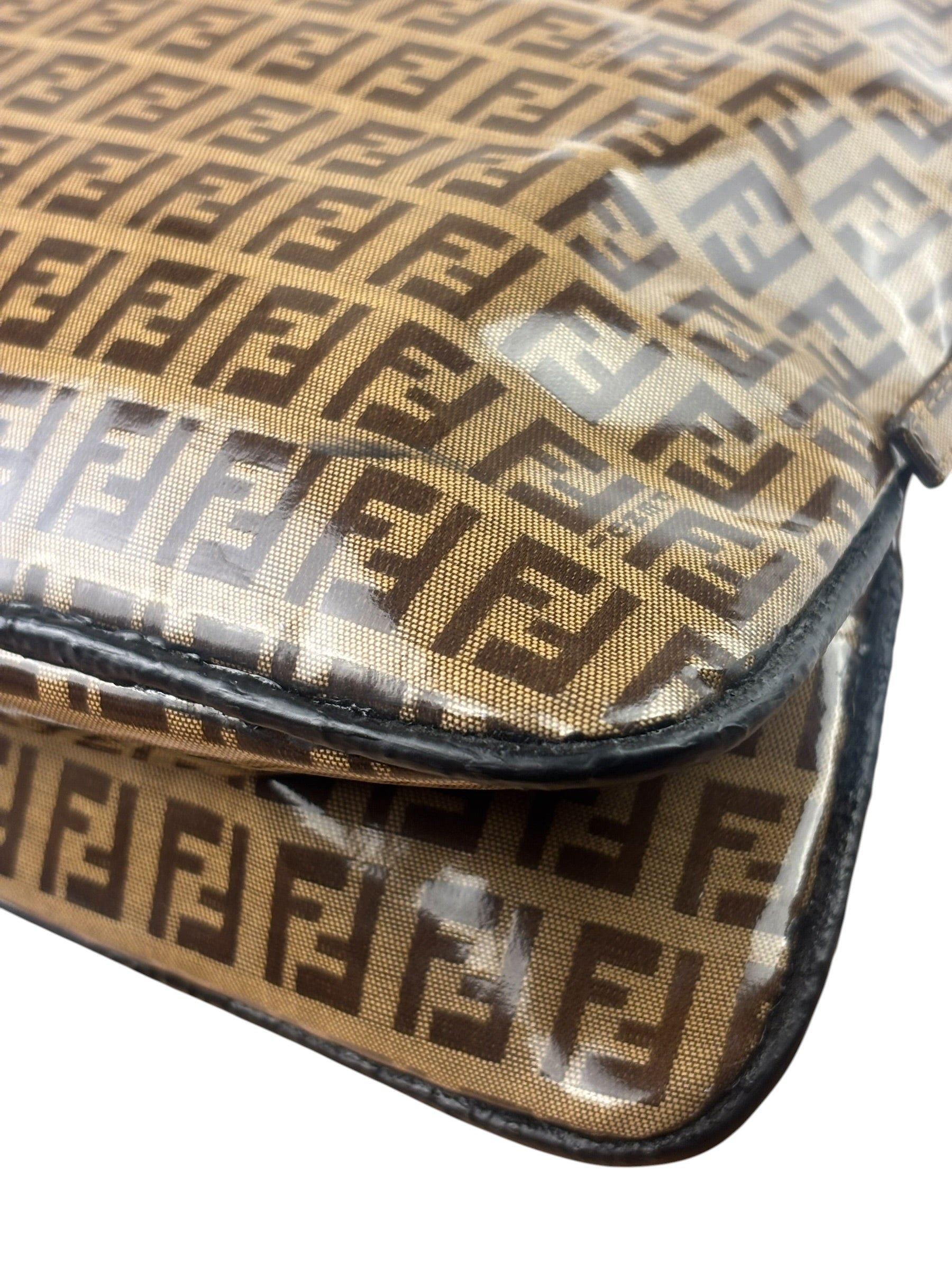 Fendi Brown PVC Zucca Baguette