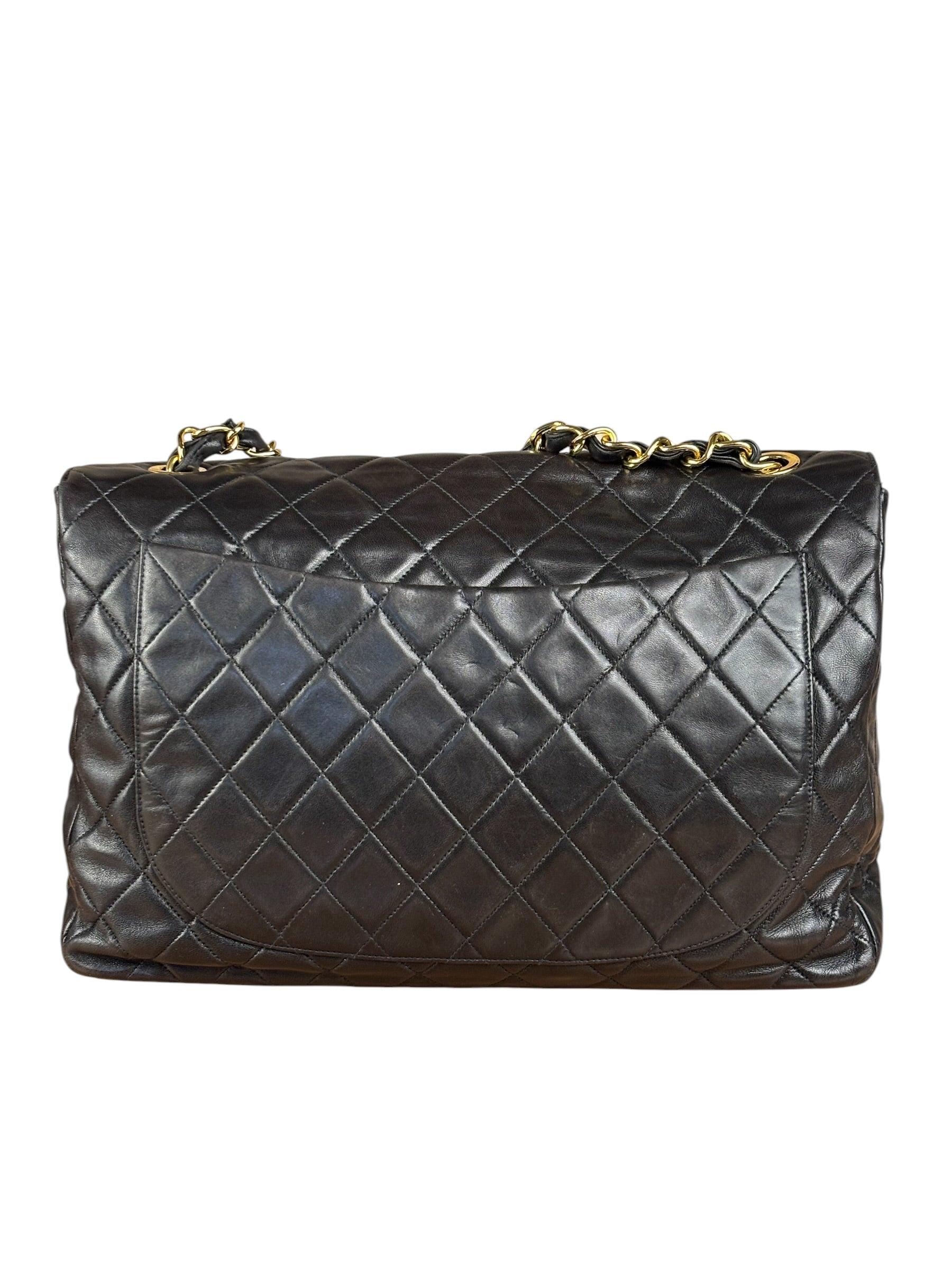 Chanel Vintage Brown Leather Jumbo Flap Bag