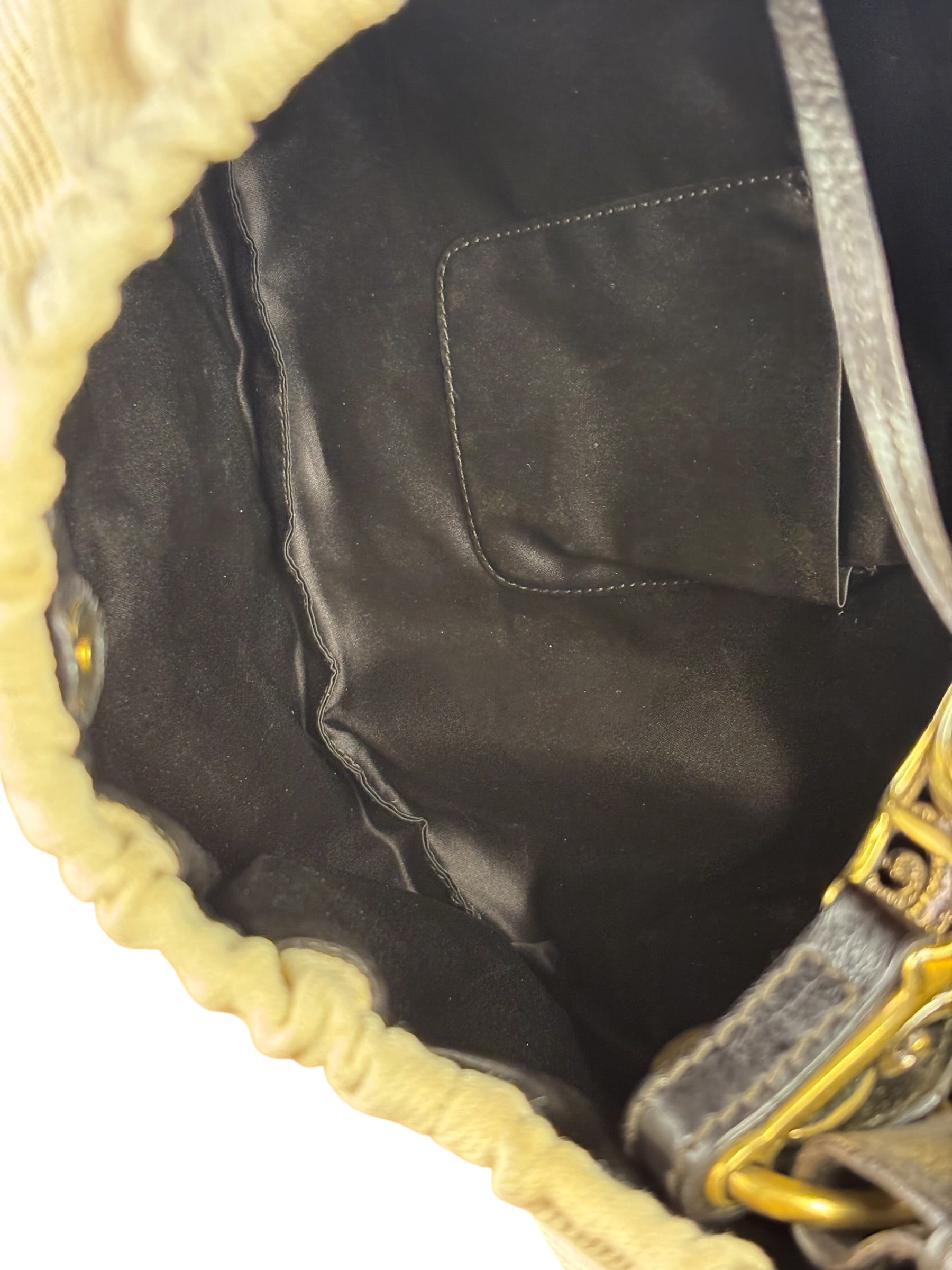 Saint Laurent White Canvas Mombasa Hobo Bag