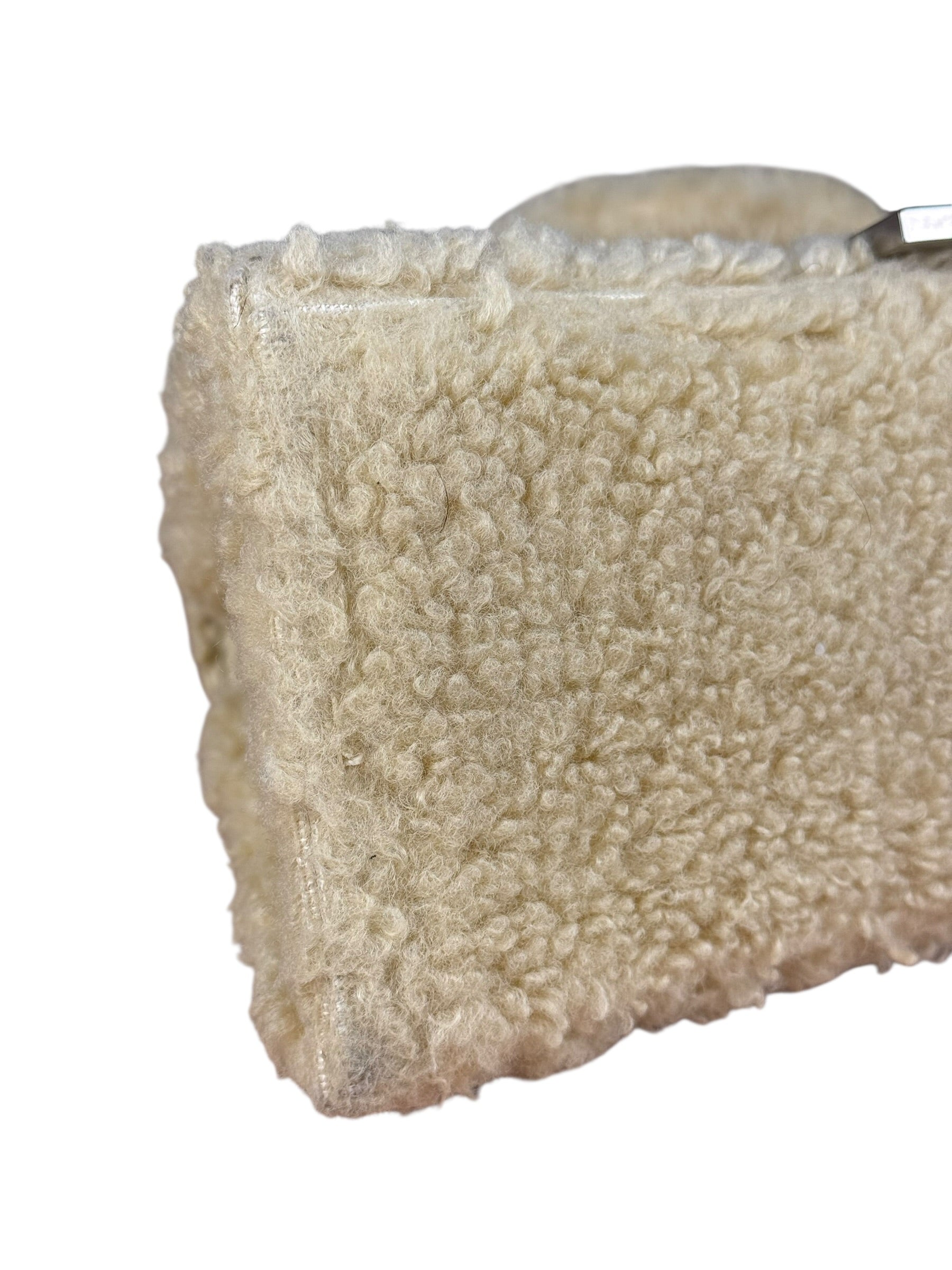 Balenciaga Furry Hourglass 2Way Handbag Beige