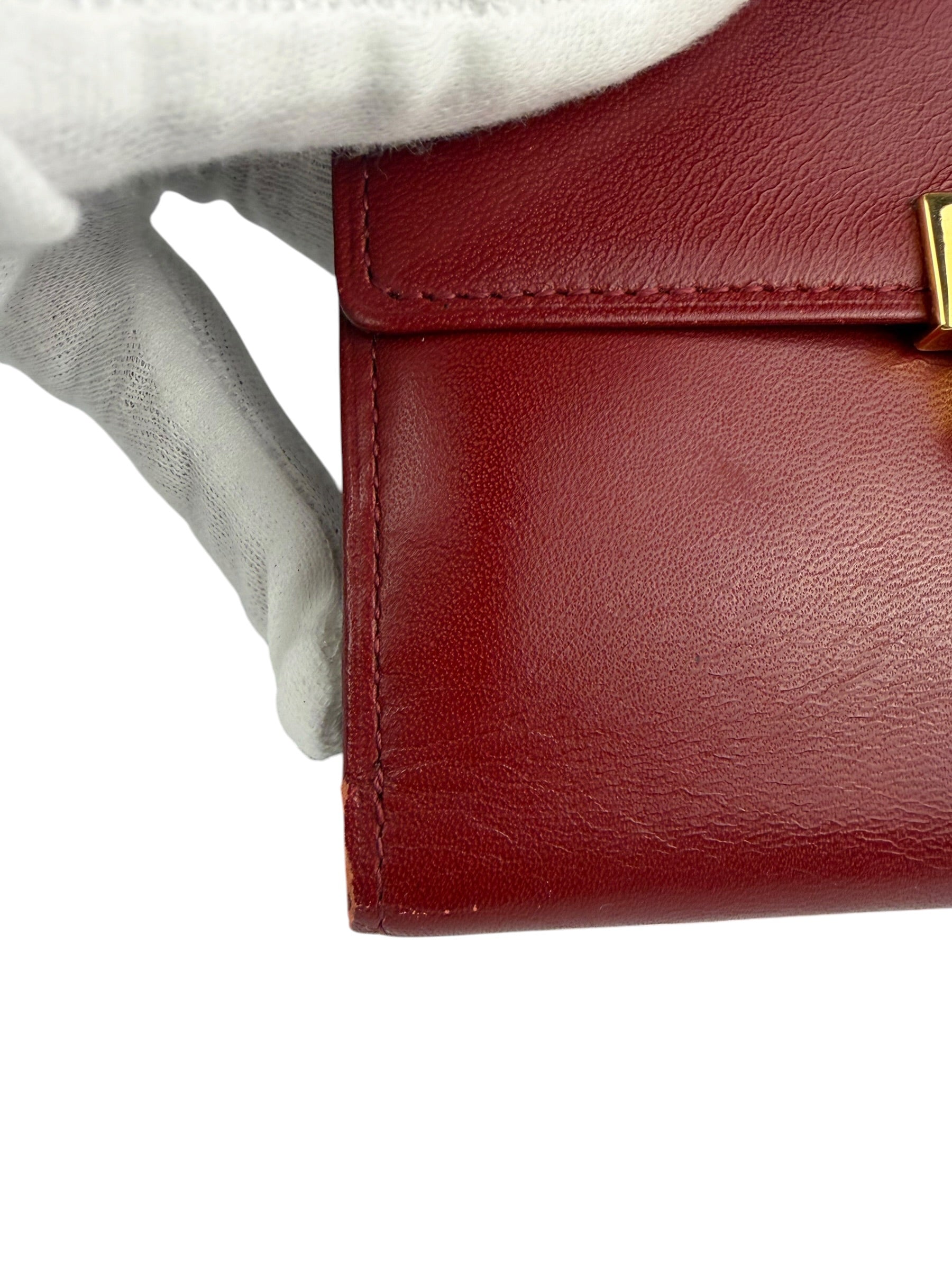Givenchy Vintage Red Leather Trifold Wallet
