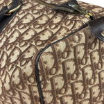 Christian Dior Brown Leather Trim Trotter Boston Bag