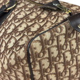 Christian Dior Brown Leather Trim Trotter Boston Bag