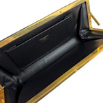 Saint Laurent Black Patent Date Charnière Minaudière Clutch