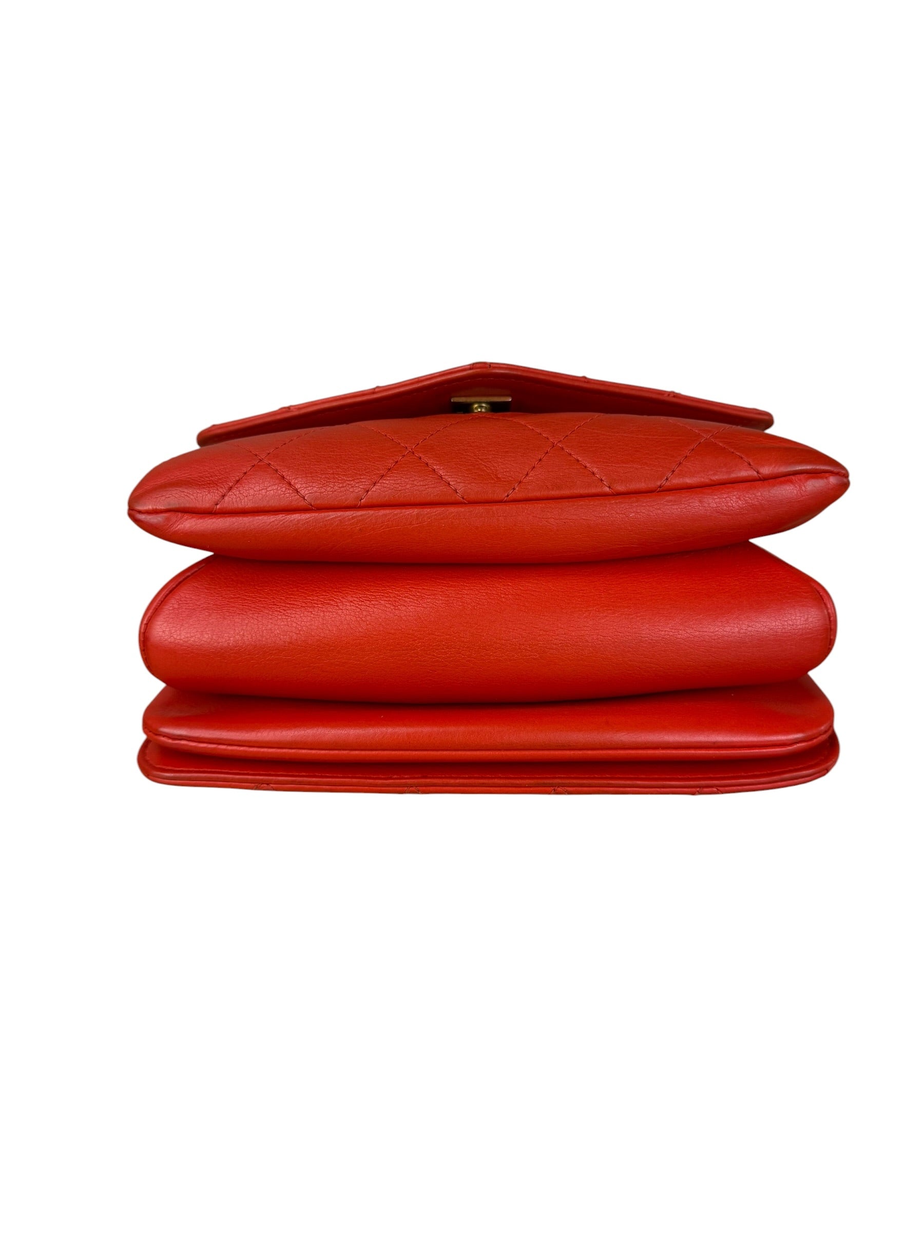 Chanel Red Quilted Coco Handle 2Way Handbag 2019