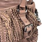 Burberry Purple Leather Ruffled Lowery Bag
