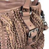 Burberry Purple Leather Ruffled Lowery Bag