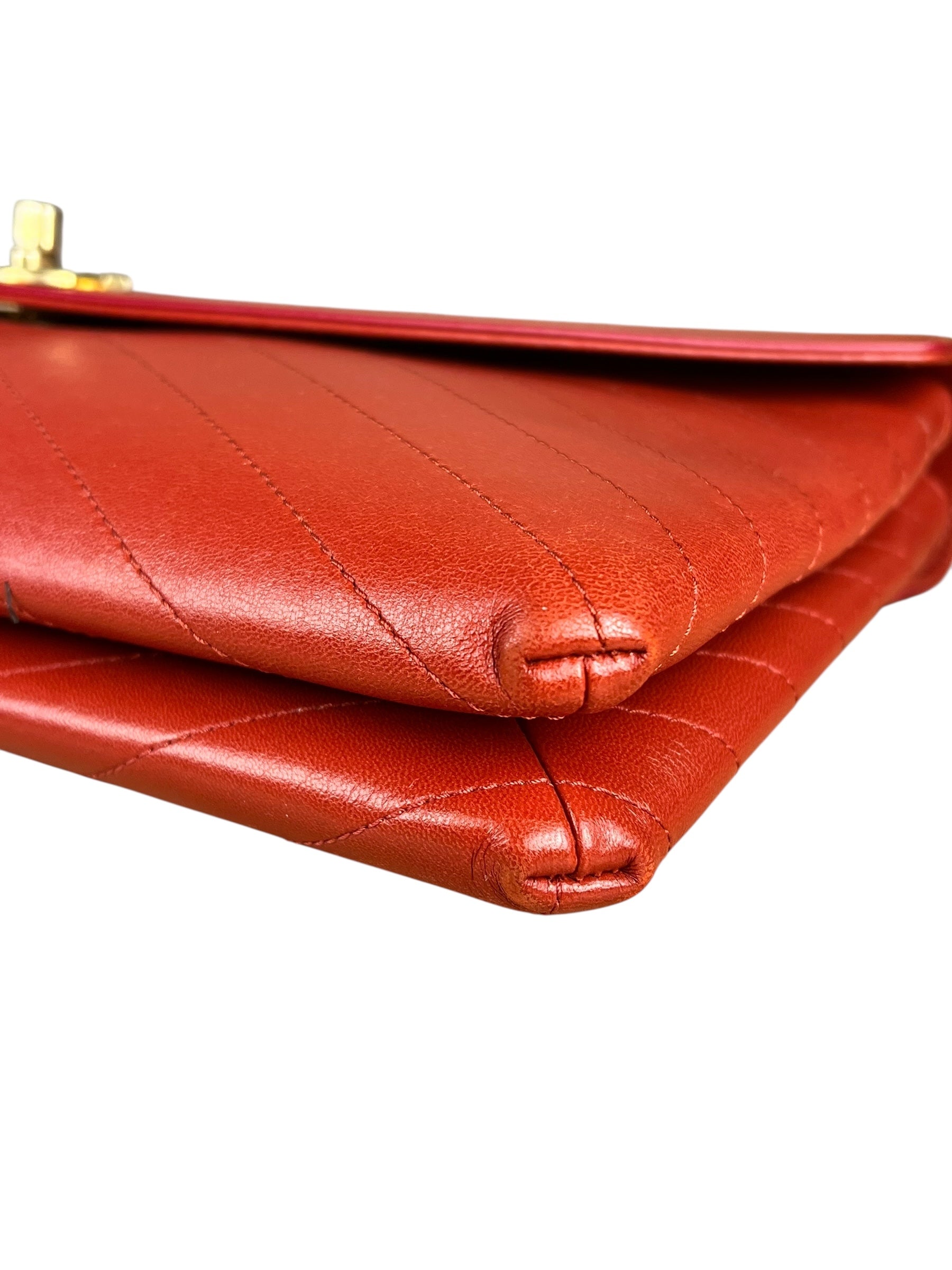 Chanel Chevron Quilted Envelope Clutch