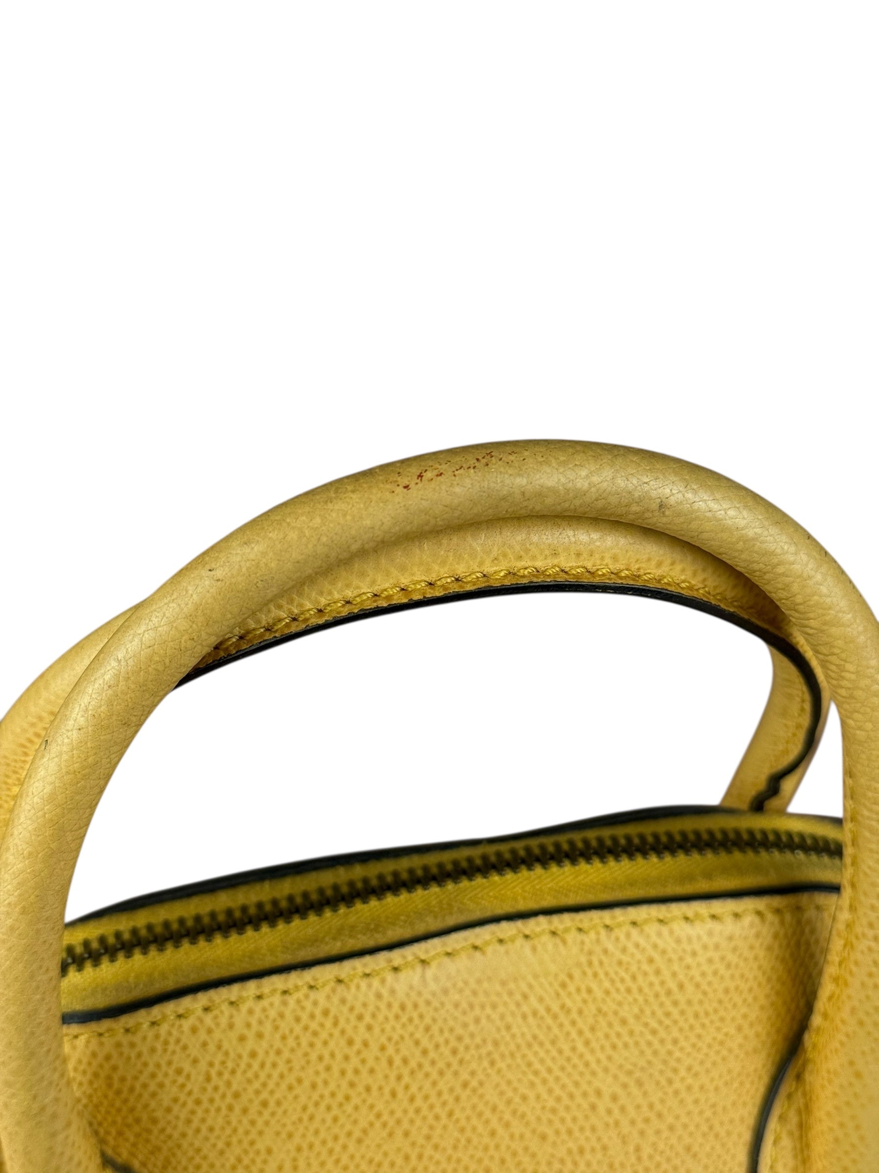 Celine Yellow Leather Dome 2Way Handbag