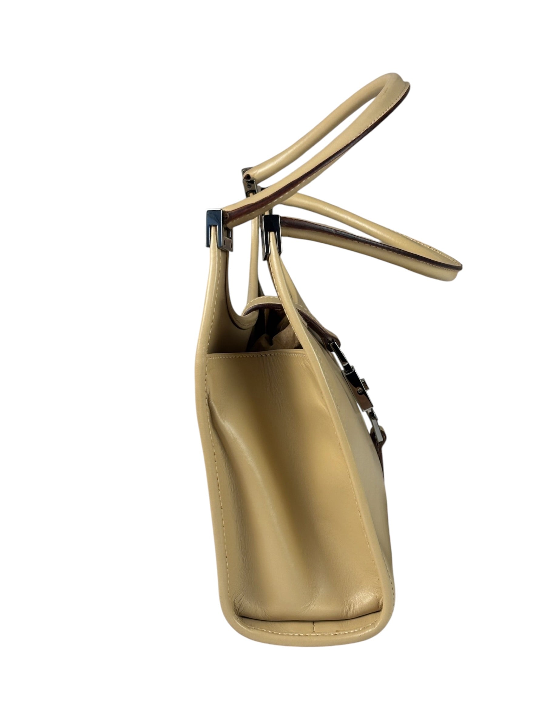 Gucci Beige Leather Piston Lock Jackie Hobo Bag
