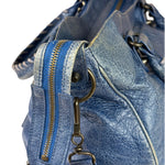 Balenciaga Navy Leather Moto Work Two-Way Bag