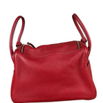 Hermes Rouge Clemence Leather Lindy 34