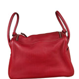 Hermes Rouge Clemence Leather Lindy 34