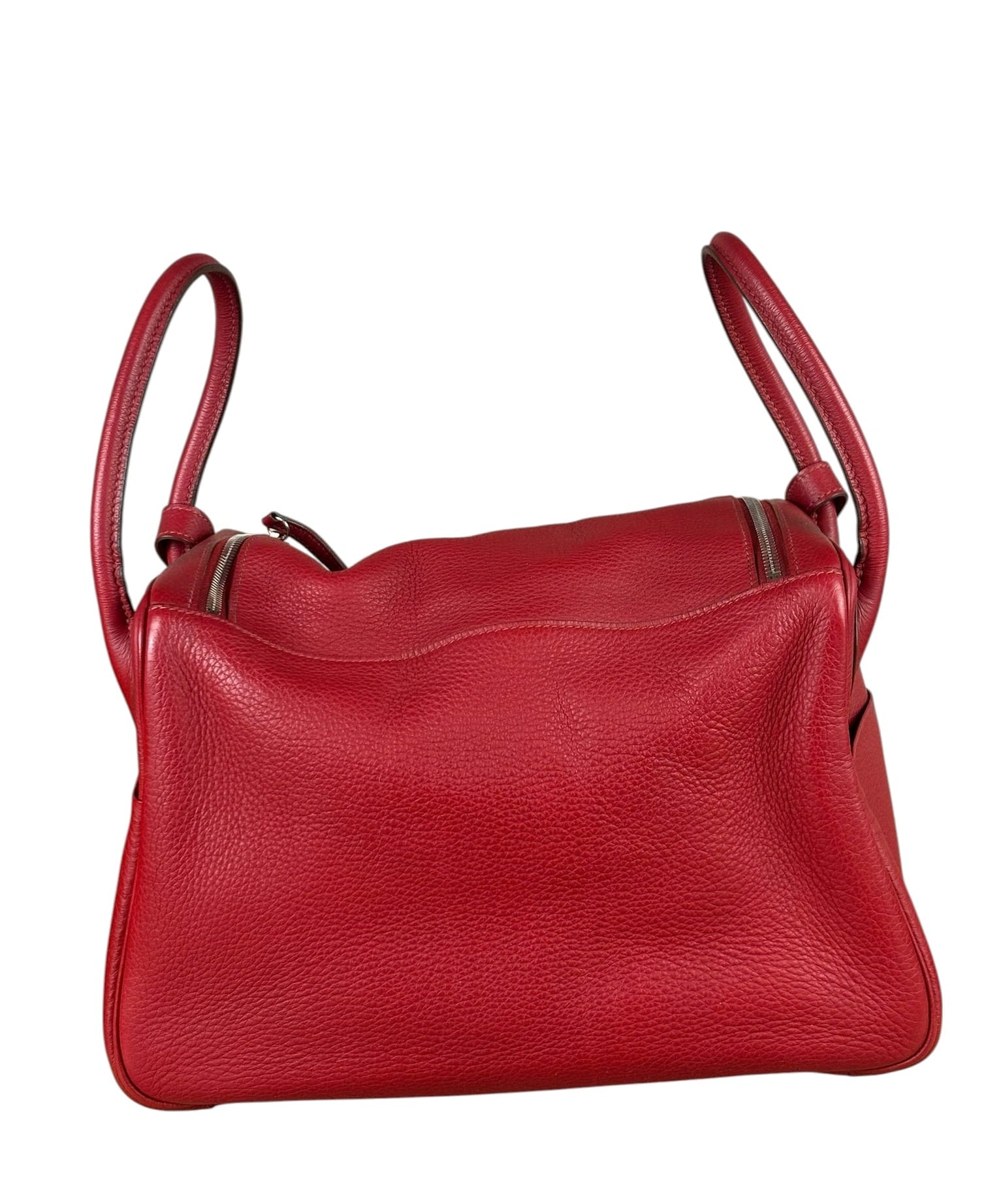Hermes Rouge Clemence Leather Lindy 34